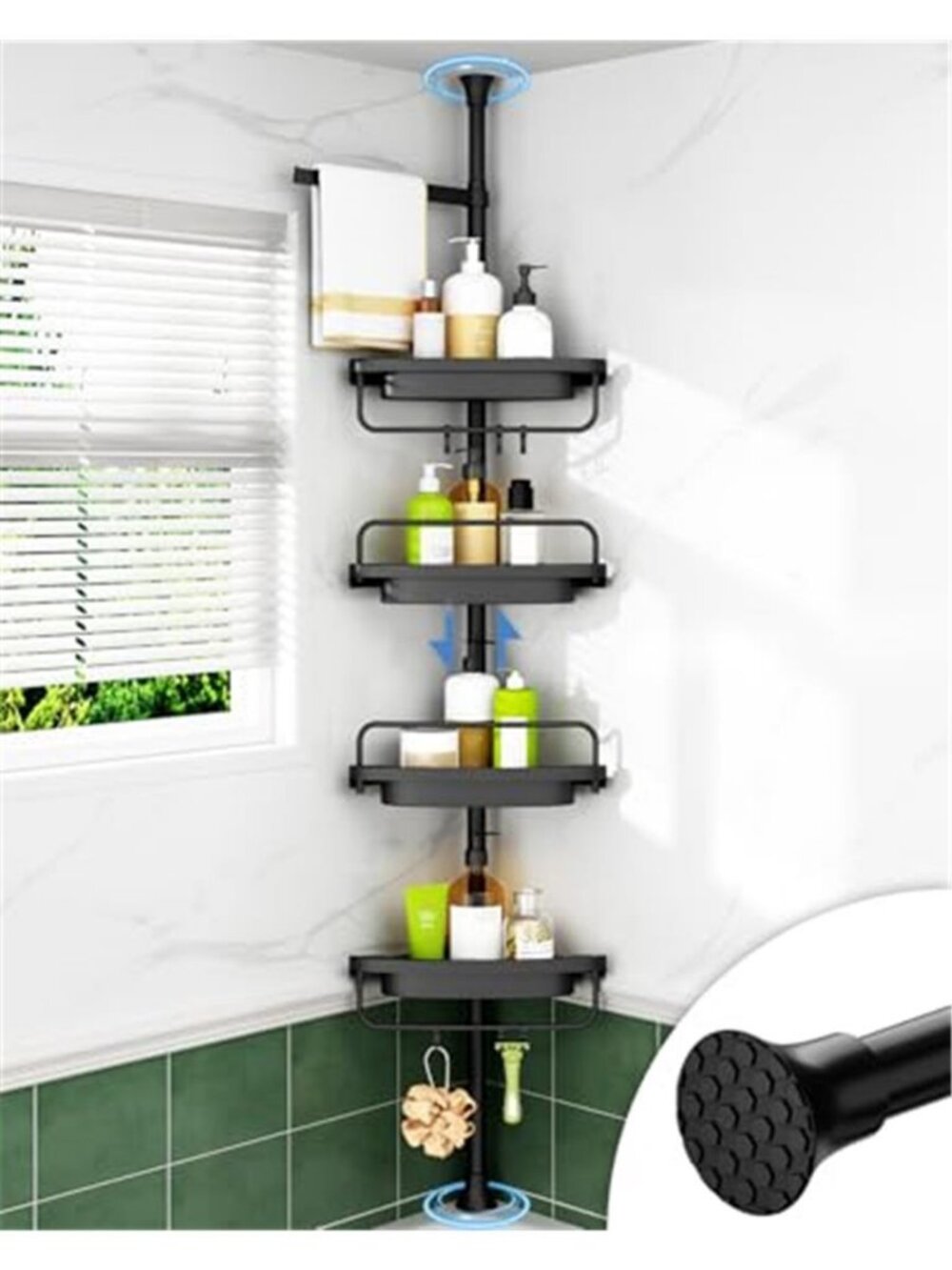 Corner Shower Caddy Tension Pole for Shampoo Holder, Stainless Steel Rod